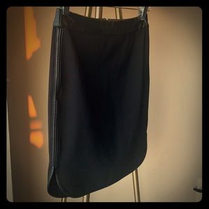 LOFT Black petite skirt with faux leather detail